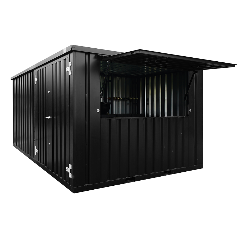 1 Flat Pack Container 4×3 Meters Black Ral 9005 - Image 1