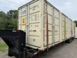 40′ x 8′ x 9.5′ high cube shipping container with 4 doors – new one trip – beige