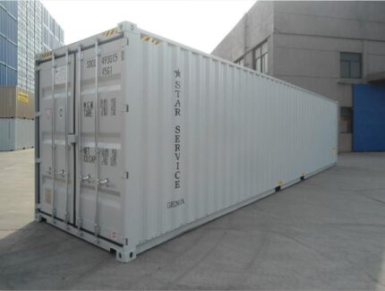 20ft white shipping container (one trip) – ral 9003 wind & watertight storage container
