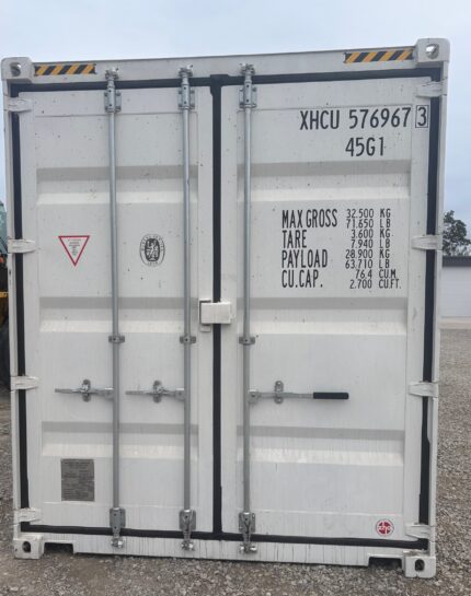 new 40ft high cube white shipping container – pure white single door storage container