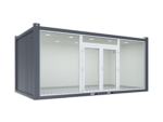 6×3.2m Glass Container, 1 Glass Wall