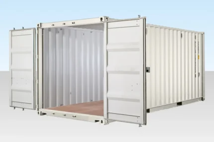 20ft one trip shipping container – white (ral 9003) | wind & watertight storage container