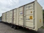 40′ x 8′ x 9.5′ high cube shipping container with 4 doors – new one trip – beige