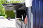 durable 4×2 xl meter shipping container bar – black ral 9005 with folding canopy
