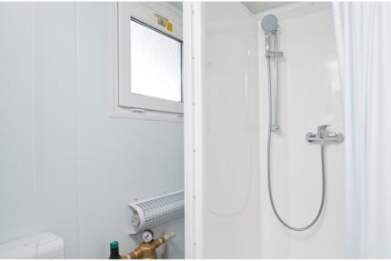 8ft x 5ft mains toilet & shower cabin (compact steel bathroom unit)