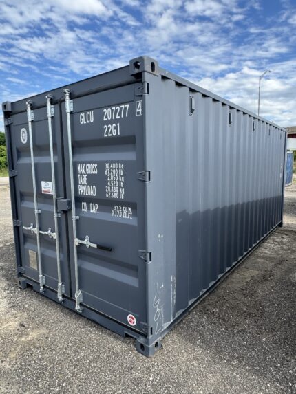 new 20ft slate gray shipping container