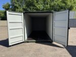 20′ x 8′ x 8.5′ tall – new shipping / storage container – wind and watertight– green this is as new of a storage container as you can buy here in the united states. it was built new in china then shipped here to the us with a load of goods in it. once in the us it was unloaded and then taken into our inventory to be sold. ***please review the pictures closely, there are a couple of dents on the right side of the container*** easy open door coated floors lock box for added security. lock box takes a special lock sold separately. 14 vents sku bbuu802702 0 container size 20' new