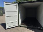20′ x 8′ x 8.5′ tall – new shipping / storage container – wind and watertight– green this is as new of a storage container as you can buy here in the united states. it was built new in china then shipped here to the us with a load of goods in it. once in the us it was unloaded and then taken into our inventory to be sold. ***please review the pictures closely, there are a couple of dents on the right side of the container*** easy open door coated floors lock box for added security. lock box takes a special lock sold separately. 14 vents sku bbuu802702 0 container size 20' new