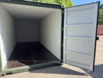 20′ x 8′ x 8.5′ tall – new shipping / storage container – wind and watertight– green this is as new of a storage container as you can buy here in the united states. it was built new in china then shipped here to the us with a load of goods in it. once in the us it was unloaded and then taken into our inventory to be sold. ***please review the pictures closely, there are a couple of dents on the right side of the container*** easy open door coated floors lock box for added security. lock box takes a special lock sold separately. 14 vents sku bbuu802702 0 container size 20' new