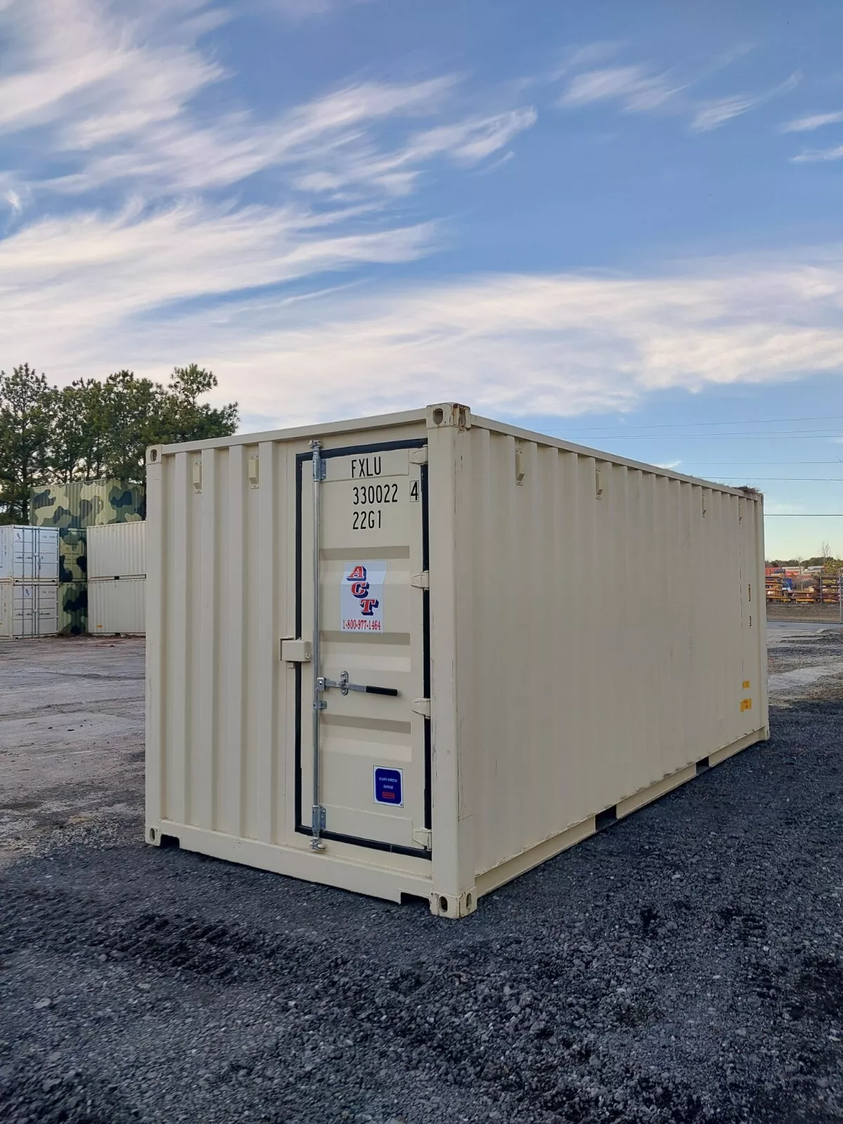 new one trip 20′ storage container with man door. tri door. new one trip 20′ storage container with man door. tri door.