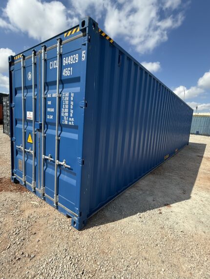 new 40ft high cube blue shipping container – gentian blue single door storage container