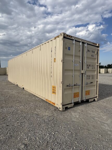 new 40ft high cube ivory shipping container – single door storage container with lock box