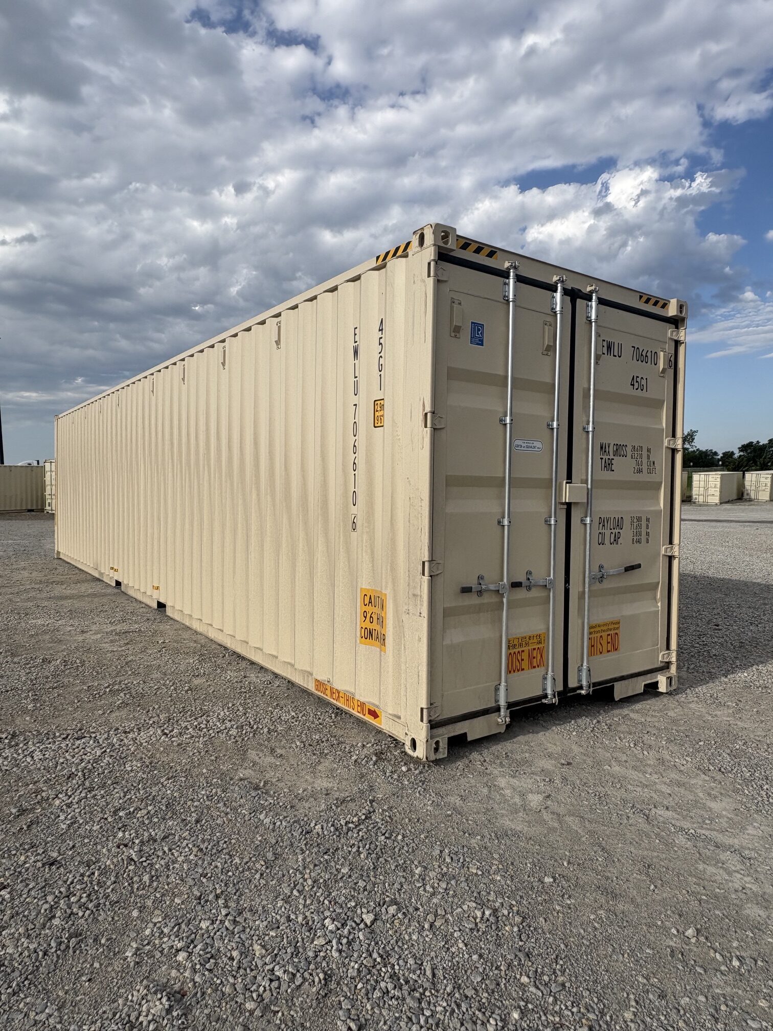 new 40ft high cube ivory shipping container – single door storage container with lock box new 40ft high cube ivory shipping container – single door storage container with lock box