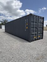 new 40ft high cube double door shipping container – slate gray | tunnel storage container