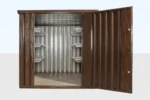 wood effect flat packed storage container 2m x 2.1m