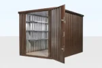 wood effect flat packed storage container 2m x 2.1m