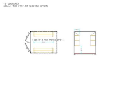 fastfit three tier container racking (single bay) | shipping container shelving
