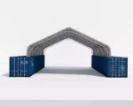 33w x 40l x 12h peak double truss kwanzaa hut shipping container roof quonset