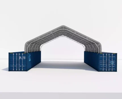 33w x 40l x 12h peak double truss kwanzaa hut shipping container roof quonset