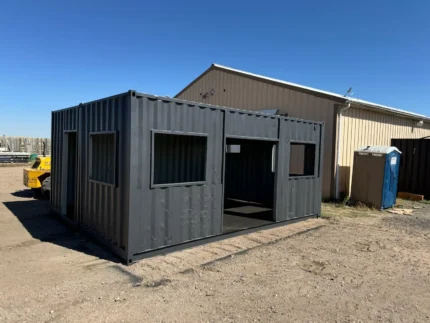 20’x16’ modified shipping container office for sale | adu container home
