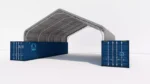 33w x 40l x 12h peak double truss kwanzaa hut shipping container roof quonset
