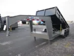 bwise 7x18 heavy duty gooseneck dump trailer hydraulic jacks tri axle 1.webp