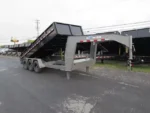bwise 7x18 heavy duty gooseneck dump trailer hydraulic jacks tri axle 10.webp